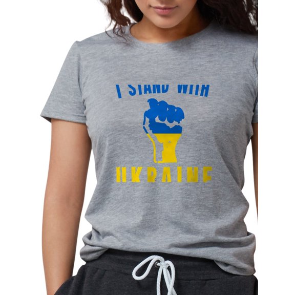 CafePress - I Stand With Ukraine T Shirt - Womens Tri-blend T-Shirt
