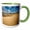 Green/White, variant on 3drose, Spain, Canary Islands, Gran Canaria Island, Maspalomas Dunes Np., 11oz Two-tone Black Mug