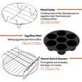 thumbnail image 4 of Mamamax 10 Pcs Air Fryer Accessories Set,Reusable Silicone Air Fryer Accessories with Cake Basket,Pizza Pan,Stainless Steel Skewer Rack, Oil Brush,Suitable for 3.7/5.8 QT Air Fryer, 4 of 11