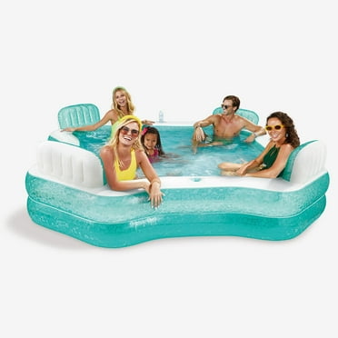 Funsicle 8.7ft Summer Escape Pool, Inflatable Family Swimming Pool, Lagoon Blue, Rectangular, Age 6 & up