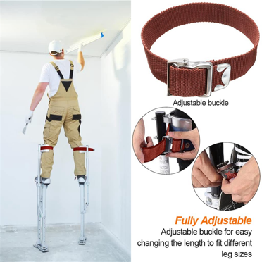Replacement Toe And Leg Strap Kit For Adjustable Drywall Stilts – 2 Toe & 2 Leg Straps