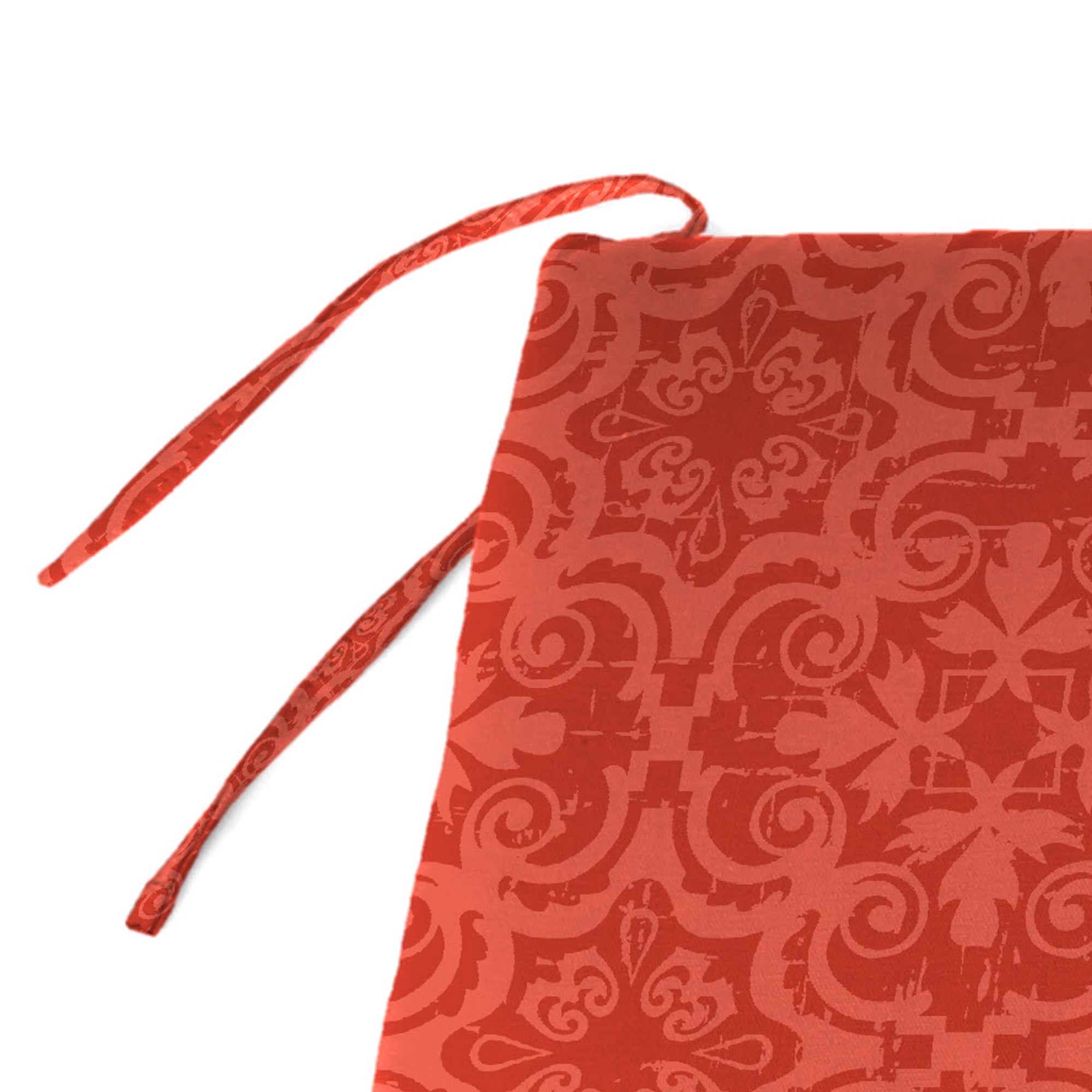 Jordan Manufacturing 59" x 16" Persimmon Red Medallion Rectangular Outdoor Settee Swing Bench Cushion with Ties