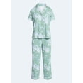 thumbnail image 5 of Joyspun Women's Dreamy Soft Collection Notch Collar Top and Capri Pants Pajama Set, 2-Piece, Sizes XS-3X, 5 of 5