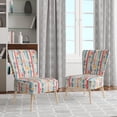 thumbnail image 2 of Designart "Elegant Striped And Flowers Pattern" Upholstered Modern & Contemporary Accent Chair and Striped Arm Chair - Multiple Color & Pattern, 2 of 7