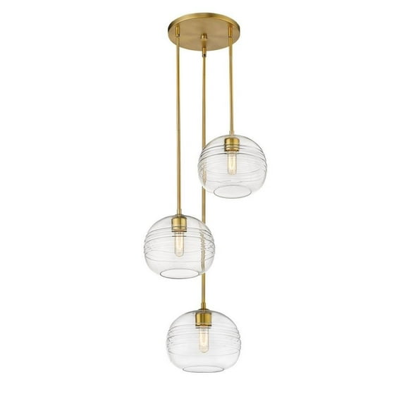3 Light Pendant in Urban Style 20 inches Wide By 30 inches High-Olde Brass Finish Bailey Street Home 372-Bel-4185890
