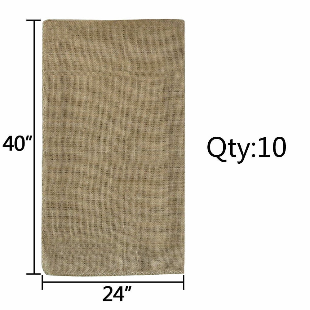 24x40in 10pcs Large Burlap Sack Bags Potato Sack Race Bags Sandbags Gunny Sack