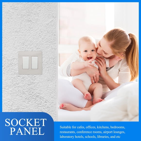 Minkissy Blank Screwless Wall Plate Cover Outlet Wall Plate Fades Over Time White 1Pack