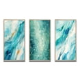 thumbnail image 2 of Designart "Turquoise Impressions Waves of Infinity VII" Abstract Painting Framed Wall Art Set Of 3 - Turquoise Modern Frame Gallery Set For Office Decor, 2 of 6