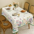thumbnail image 3 of Easter Rectangle Tablecloth 60x84 Inch Spring Floral and Bunny Table Cloths Spill Proof Wrinkle Table Cloth for Kitchen Dining Decoration Holiday Parties, 3 of 6