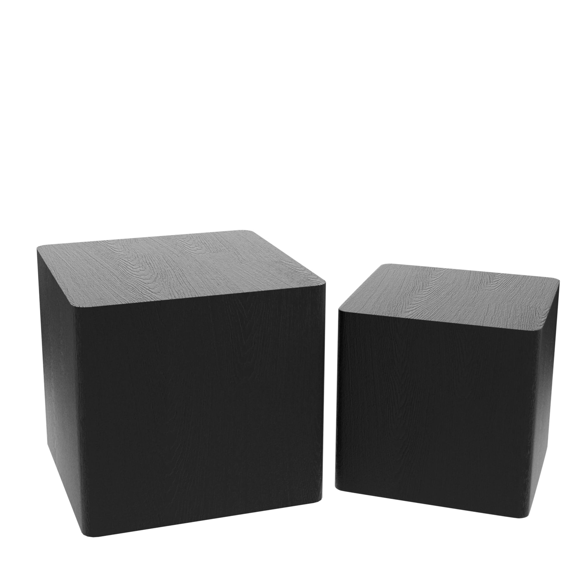 Nesting Table Set of 2, Square Coffee Table Wooden End Tables for Small Space, Modern Accent