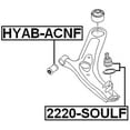 thumbnail image 2 of Febest BALL JOINT FRONT LOWER ARM # 2220-SOULF OEM 54530-2K000, 2 of 2