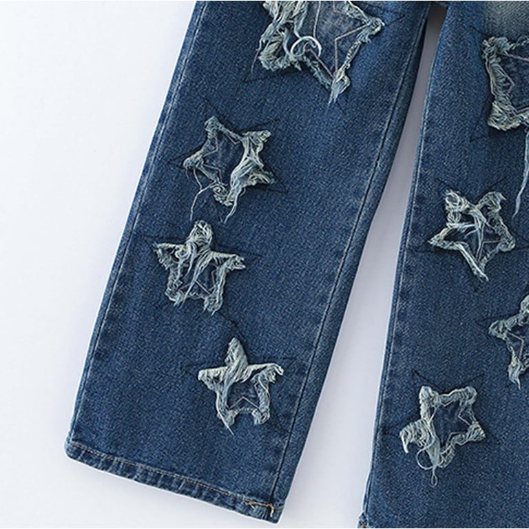 oqasdz Pants for Girls Fashion Cute Personality Elastic Waist Wide