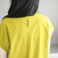 thumbnail image 4 of Aobny Yellow Women T-Shirt Loose Cap Sleeve T-Shirt Short Sleeve Crew Neck Cute Womens Tops,XL, 4 of 5