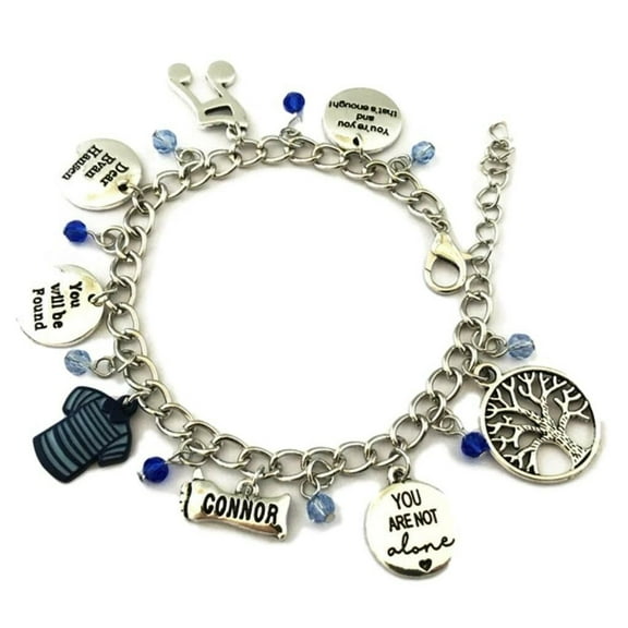 Dear Evan Hanson Broadway Musical Themed Silvertone Metal Charm Bracelet