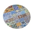 thumbnail image 4 of simhoa Round 55'' Tablecloth Table Linens Coffee Cup Mat Coaster Outdoor #8 8.Bohemian 8.Bohemian grid, 4 of 7
