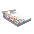 thumbnail image 2 of Ambesonne Colorful Fitted Sheet & Pillow Sham Set, Alphabet Lettering, Queen, Multicolor, 2 of 2