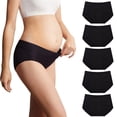 thumbnail image 1 of Mama Cotton Women's Under The Bump Maternity Panties Pregnancy Postpartum Maternity Underwear ( C 5 Pack, XXL ), 1 of 1