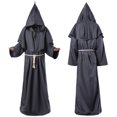 thumbnail image 5 of Túnica de monje medieval, disfraz de mago, disfraz de sacerdote de Pascua de alta calidad para Halloween, disfraz de festival con chal, 5 of 5