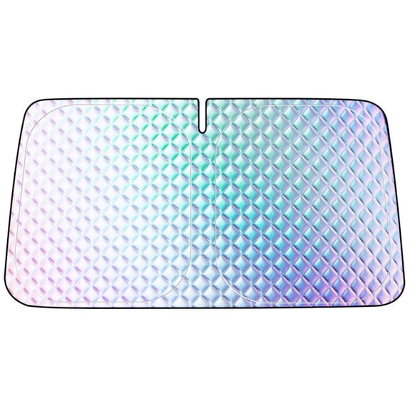 Windshield Sun Shade, Reflective Heat Insulation Front Window Sun Visor, Foldable 100% Cotton Cover with Storage Pouch, Uv Protection, Tear-Proof, Fits Suv Truck, 55" X 32"