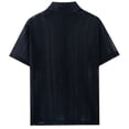 thumbnail image 3 of Camisa de Capa Base Al Aire Libre de Manga Larga de los Hombres de Verano Casual de Color Sólido de Punto con Cuello Abierto, Top de Manga Corta Transpirable, 3 of 7