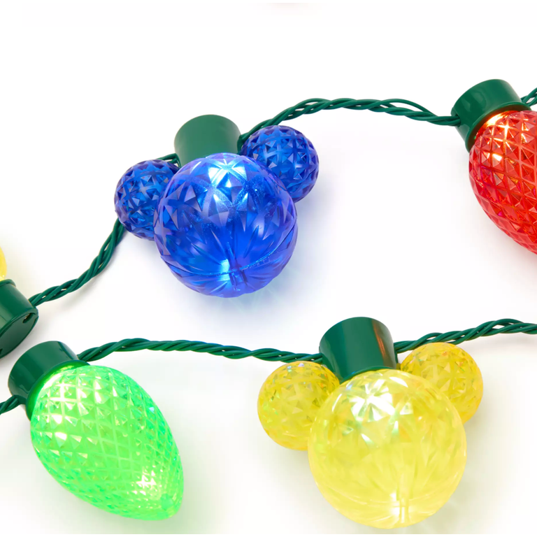 Disney Mickey Mouse Icon Colored Light Up Holiday Glow Necklace