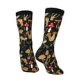 thumbnail image 5 of Uemuo Various Mushrooms Pattern Women's Crew Socks, Soft Durable Breathable Moisture-Wicking with Odor Control Cotton socks, 5 of 9