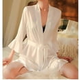 thumbnail image 5 of Lilgiuy Women's Solid Color Nightgown Charming Pajamas Cardigan Robe Nightgown for Birthday Slumber Parties, 5 of 5