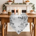 thumbnail image 3 of Table Runners 72 Inches Long, Grey Eucalyptus Leaves Cotton Linen Kitchen Dining Coffee Table Runner for Party Home Decor, Watercolor Spring Summer Botanical Tabletop Dresser Scarves 14x72 Inch, 3 of 9
