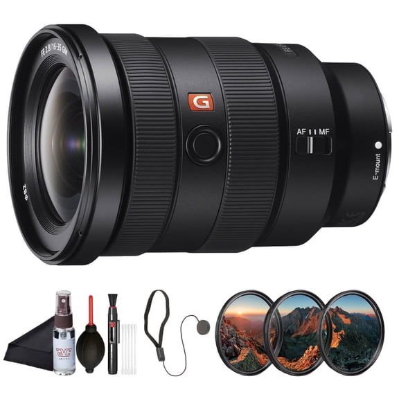 Sony FE 16–35mm F2.8 GM Wide-Angle Zoom Lens (SEL1635GM) Full-Frame G Master Optics, Constant F2.8 Aperture | Filter Kit, Cap Keeper, Cleaning Kit, and More