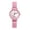 Pink, variant on Men's Women's Elastic Strap Watches: Candy-colored Easy-to-read Large Numerals Stainless Steel Strap Sunburst Dial Analog Quartz Watch
