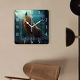 thumbnail image 4 of 16 Inch Wall Clock Battery Operated Square Clock Decorative for Office, Kitchen, Outdoor, Living Room，Werewolf Art, 4 of 4