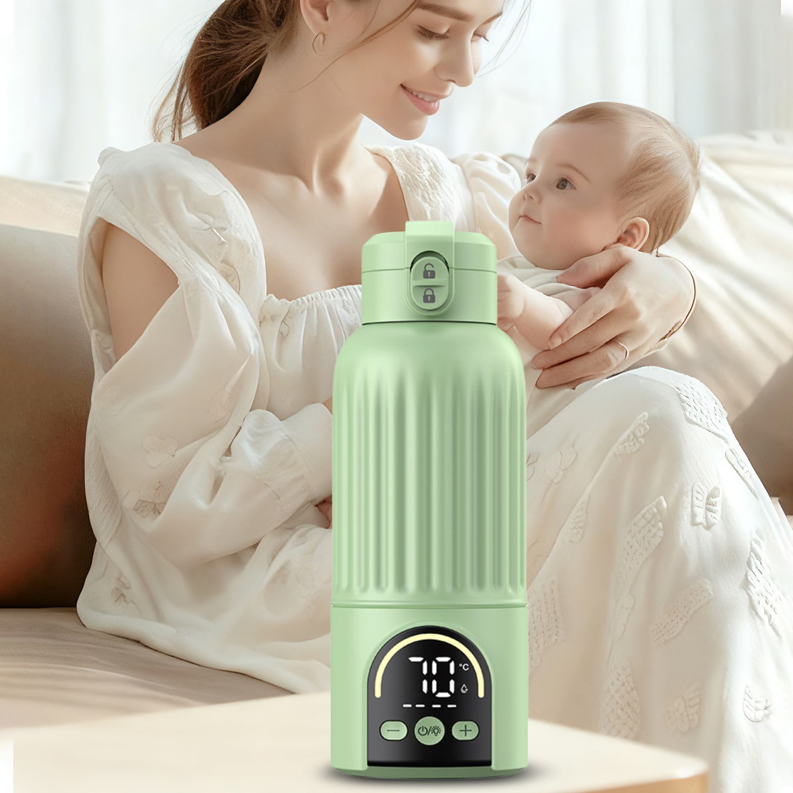 AUDeals Portable Bottle Warmer for Travel, Fast Heating for Baby Formula and Water, Long Battery Life Large Capacity, Suitable for Outdoor and On-the-Go Use