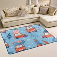 BESTKITTY Christmas Cars New Year Winter Doormat Area Rug Runner Floor