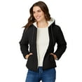 thumbnail image 2 of Free Country Women's Hooded Cirrus Quilted Reversible Jacket Black XS, 2 of 6