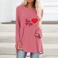 thumbnail image 1 of Meichang Hauts à Manches Longues pour Femmes Liquidation Chemises de la Saint-Valentin T-Shirts Graphiques Cœur Mignons Hauts Mignons Col Rond Pull de Vacances Blouses Saint-Valentin, 1 of 4