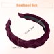 thumbnail image 5 of Diademas anchas sólidas, moda antideslizante, aro de pelo rojo vino, 1.18 pulgadas de ancho, para mujeres niñas, 5 of 7