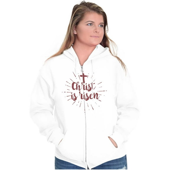 Jesus Christ Risen Easter Believe God Zip Hoodie Sweatshirt Women Brisco Brands S