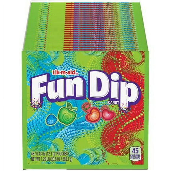 Fun Dip Cherry & Razz Apple, Powdered Candy, 0.43 Oz, 48 Count