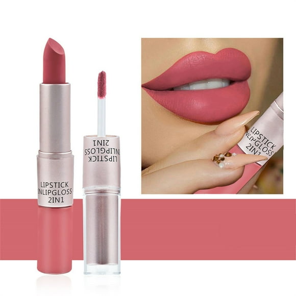Clearance! ZTTD Lip Gloss Gloss Gloss Glaze Lipstick Lasting Lip Velvet 2 in 1 Long Lipstick Lip Liquid Lasting Lip Nude Lip Double Silky Long Velvet Glaze Lipstick