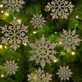 thumbnail image 3 of Shoreew 36 Pcs Christmas Snowflake Ornaments Glittered Snowflake Hanging Decoration for Christmas Indoor Winter Wonderland Decor, 3 of 7