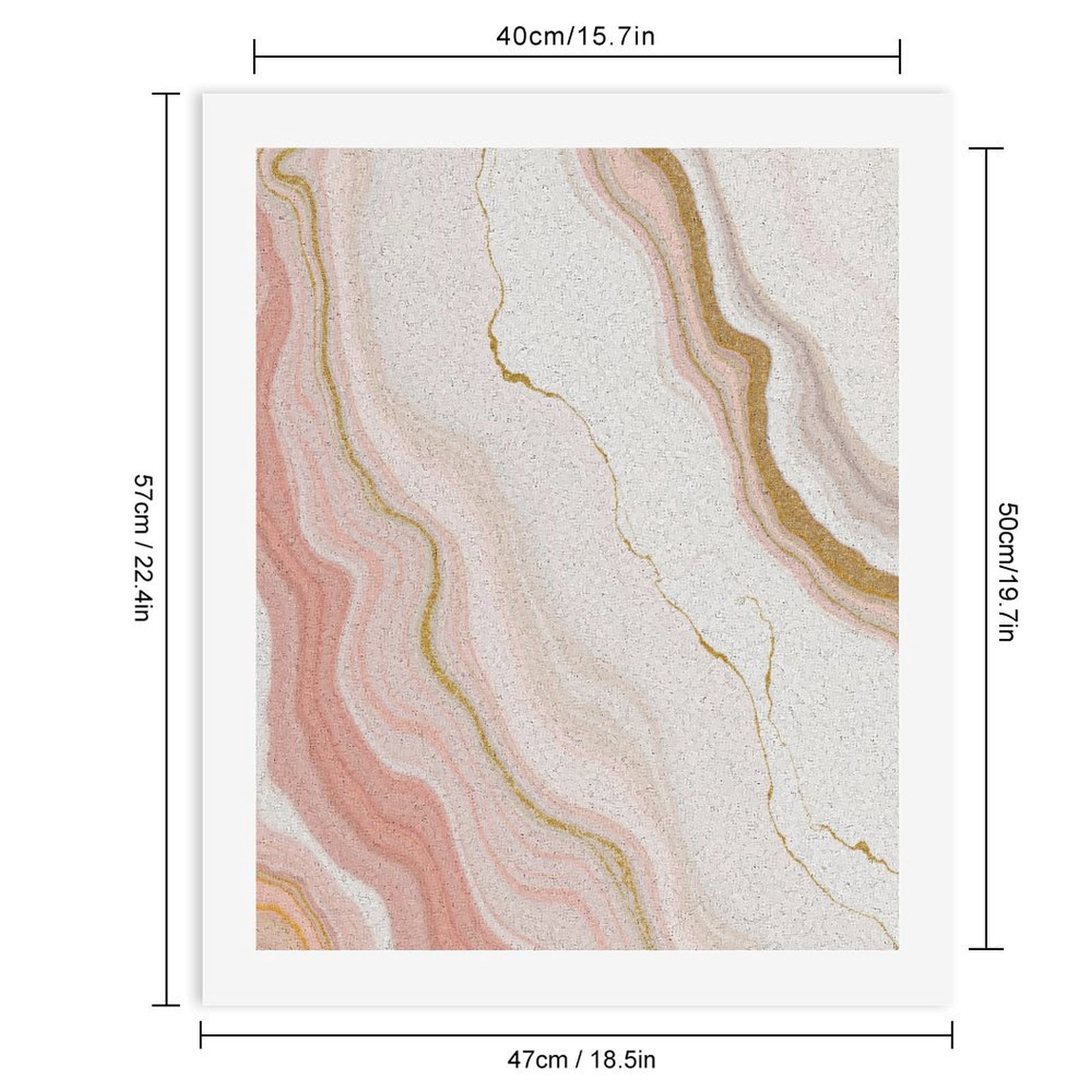 Paint By Numbers Kit for Adults Beginner - Peach Marble Abstract Swirls Art DIY Canvas Painting Kits for Adults, Frameless Paint By Number for Adults for Home Wall Decor 16x20 Inch