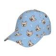 thumbnail image 1 of Fotbe Cute French Bulldog Gorro Clásico de Béisbol, Gorra Ajustable con Broche Snapback, Gorro de Exterior de Algodón Suave, 1 of 6