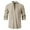 Khaki, variant on Joau Linen Shirts for Men Casual Solid Color Rolled Sleeve Stand Collar Lace Up Punk Shirts Holiday Beach Shirt Hawaiian T Shirts Lightweight Pullover Tops for Men
