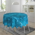 thumbnail image 2 of Ocean Waves Teal Turquoise Blue Waterproof Picnic Patio Party Round Table Cloth Cover Decorations Fabric 60 Inch Circular Tablecloth for 20-47 Inch Home Dining Room Kitchen Decor, 2 of 6
