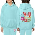 thumbnail image 2 of Toddler Sweatshirt Girls Kids Kids Hooded Tracksuit Unisex Two Piece Hoodie Sweatshirt Sweatpants Set Clothes Sky Blue Size 4-5T, 2 of 4