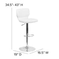 thumbnail image 4 of Bowery Hill Faux Leather Adjustable Bar Stool in White, 4 of 7