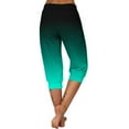 thumbnail image 5 of Fanxing Women Summer Drawstring Sweatpants Loose Fit Tie Dye Gradient Casual Cropped Pants Comfy Jogger Capri Pants Mint Green,XXXL, 5 of 6
