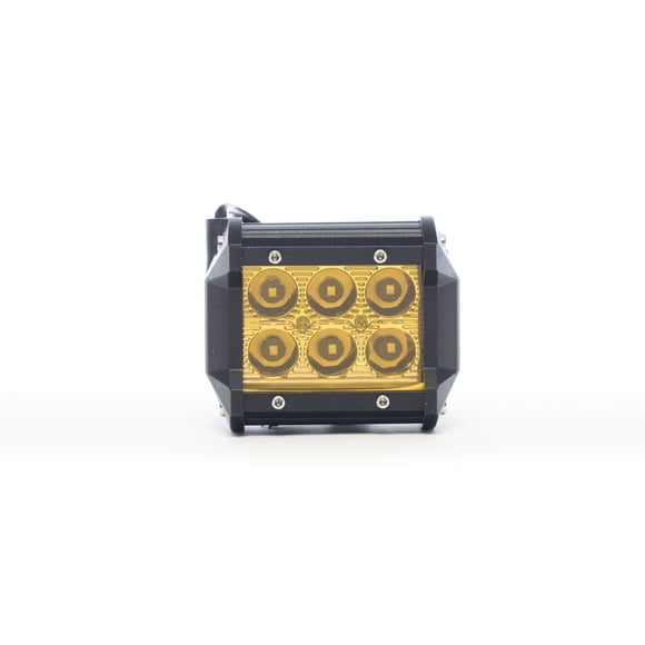Faro Barra IRON LED 6 LED Luz Ámbar Fija Auxiliar 18W 12V/24V Universal para Moto, Auto, Camioneta, Off Road, Coche, Camión