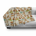 thumbnail image 3 of Yoga Soft Flannel Fleece Throw Blanket, Flexing and Stretching Fox Little Cartoon Animals Dotted Background, Cozy Plush for Indoor and Outdoor Use, 70" x 90", Multicolor, by Ambesonne, 3 of 6