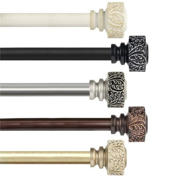 Central Design 100-79-665 1 in. Lucinda Curtain Rod, Satin Nickel - 66-120 in.